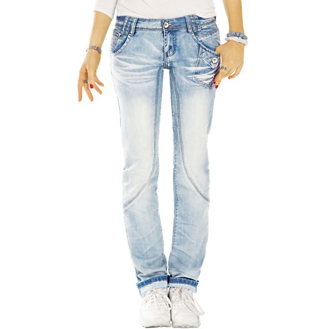 be styled Low waist - straight cut  Jeans design Hose im ausgefallenen Style  - Damen - j22g-1