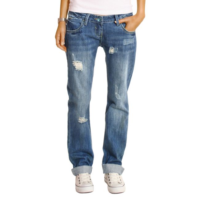be styled Boyfriend Jeans Hose Hüftjeans im Baggy Loose Relaxed Fit zerrissen Destroyed Style Optik von bestyledberlin - j1z
