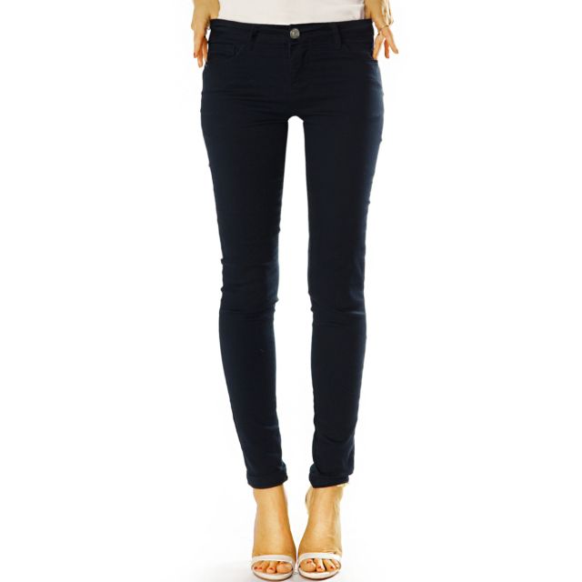 Skinny-fit-Jeans Low Waist Hose enge Hüftjeans Skinny Hosen unifarben - Damen - j19e-1