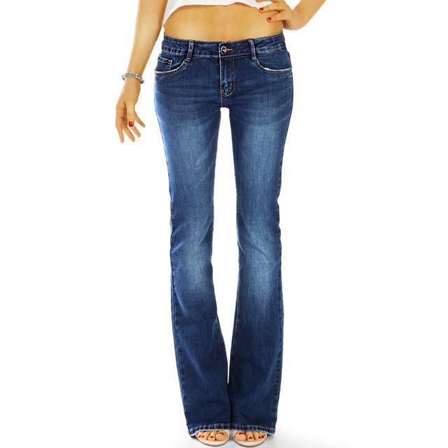 be styled Bootcut Jeans Hose Medium Waist - Schlagjeans in Stretch Slim Fit Passform - Damen - j16p