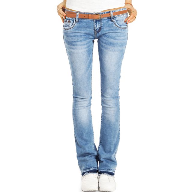 Bootcut Jeans Hüftjeans Hose Schlagjeans - offener Saum - Stretch Fit Passform - Damen - j40g-2