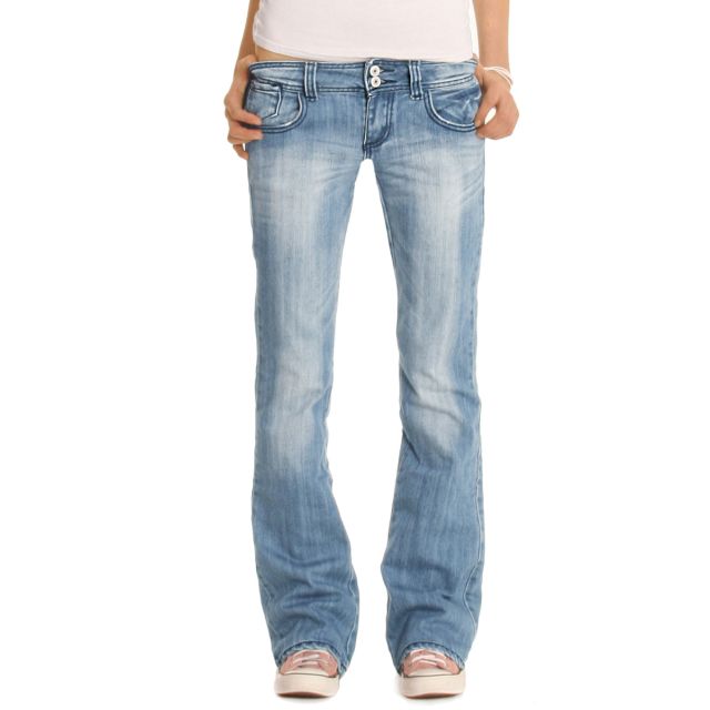 be styled Bootcut Jeans Hose - hüftige Jeans in lockerer Loose Fit Passform  -  Damen - j06x