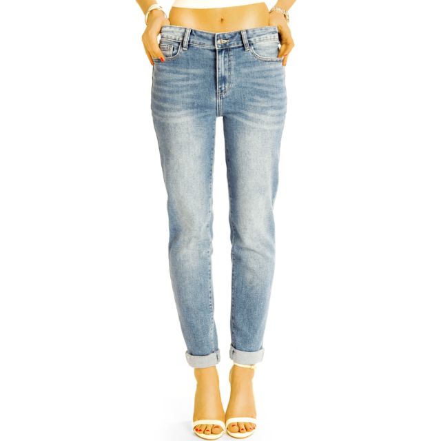 Medium waist stretchige Mom Jeans - lässige Boyfriend Stretchjeans - Damen - j45k
