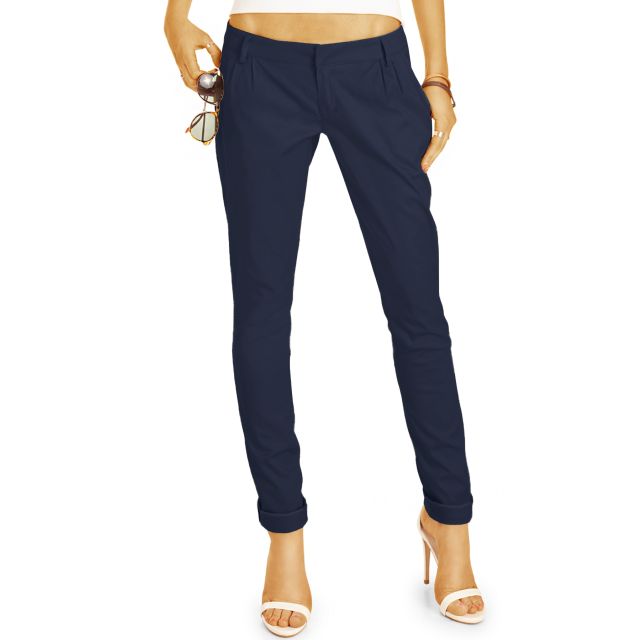 BE STYLED Chinos - Tapered Stoffhose, Hüfthose mit Stretch - Damen - h20a