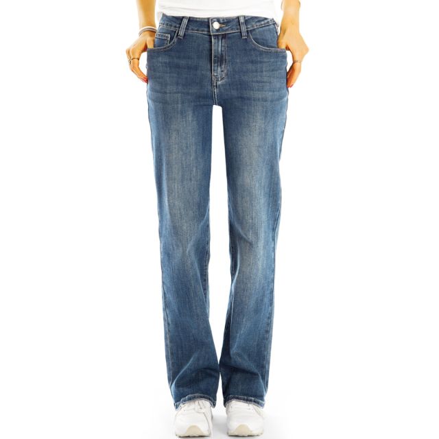 Medium waist straight cut Jeans regular denim stretch Hosen bequeme loose fit Damenjeans - Damen - j1k-1