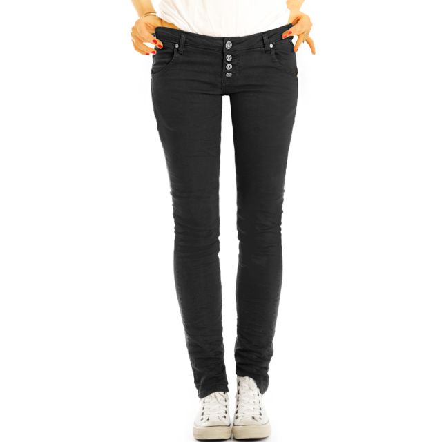 Hüftige Stoffhose Slim fit Hüfthose mit stretchiger Passform - Damen - j4L-3