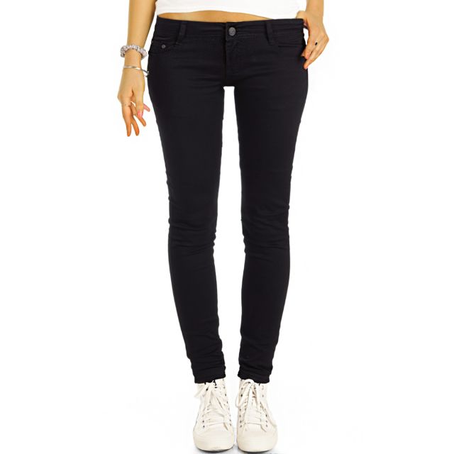 be styled  low rise Skinnyjeans - schmale Basic Jeans in schwarz - Damen - j71e