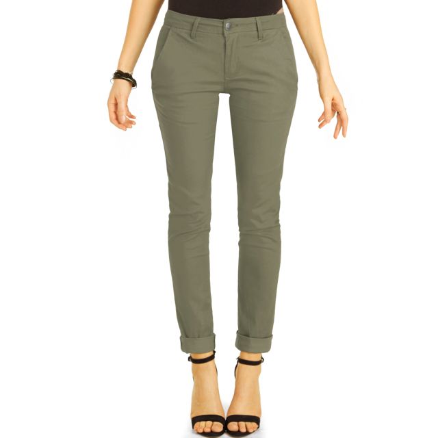 Chinos, Stoffhosen, klassische Hosen mit Stretch Hüfthosen - Damen - j21e