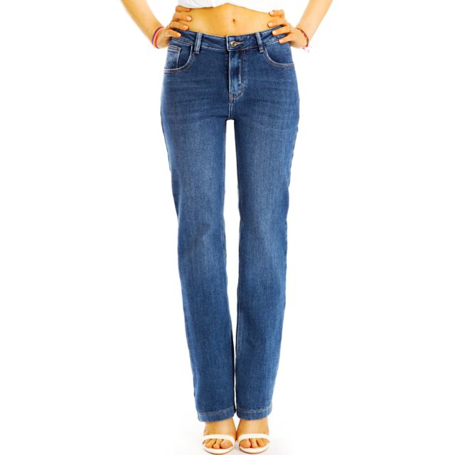 Medium waist gerade geschnittene Jeans denim stretch Hosen bequeme loose fit Damenjeans - Damen - j16k-4