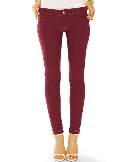 Stoffhose low waist slim cut Jeans Stoffhose röhrige stretch Hosen - Damen - j53L