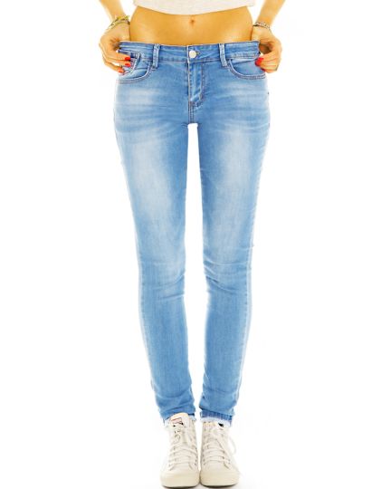 Low Waist Jeans Hose niedrige Leibhöhe Röhrenjeans Skinny Stretch Hüftjeanshose - Damen - j17l